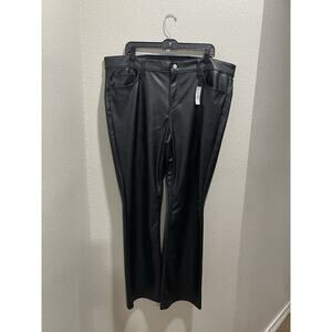 NWT!!! Gap Black High Rise Faux-Leather '70s Flare Pants - US LADIES SIZE 35/20